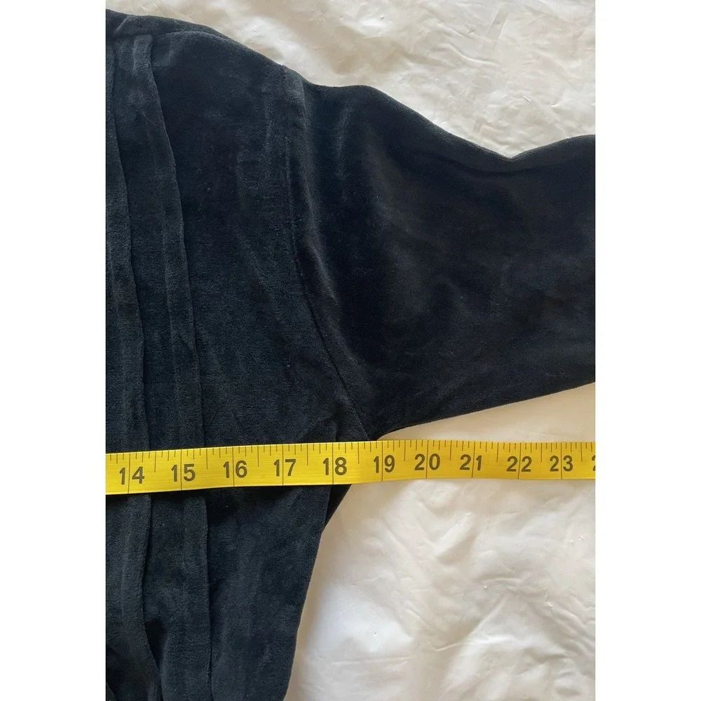 Vtg Black Velvet Maxi Dress Long Sleeve Pleated Size‎ S Modest  Y2K Velour